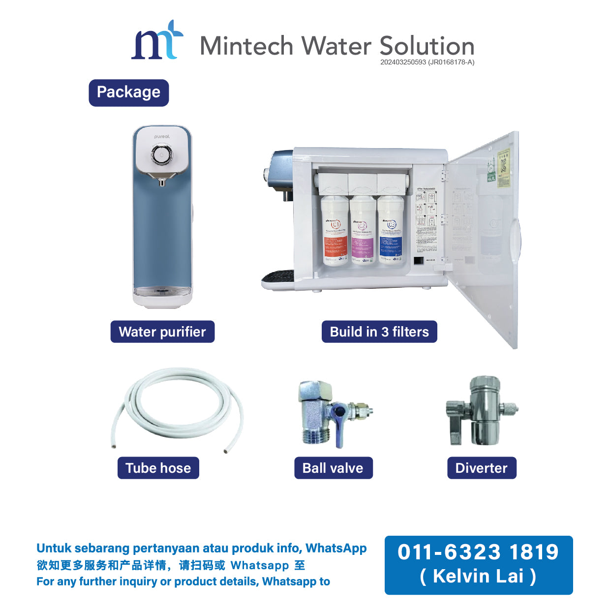 (01) Pureal Tankless Countertop Water Purifier (Ambient Water)