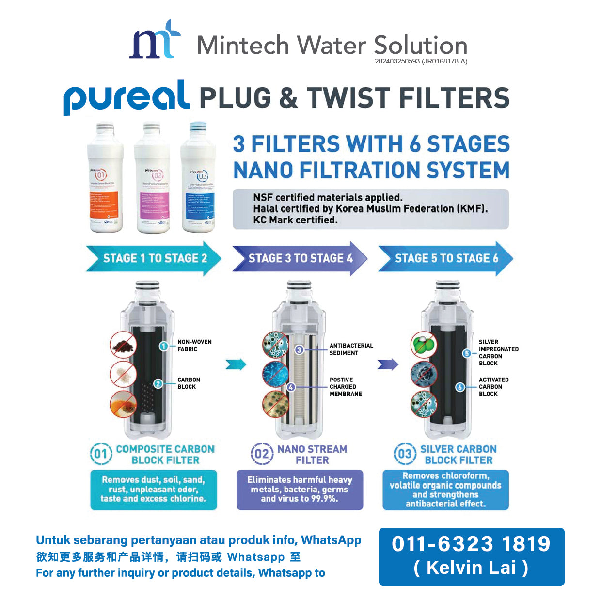 (01) Pureal Tankless Line Changer Premium Water Purifier (Ambient Water)