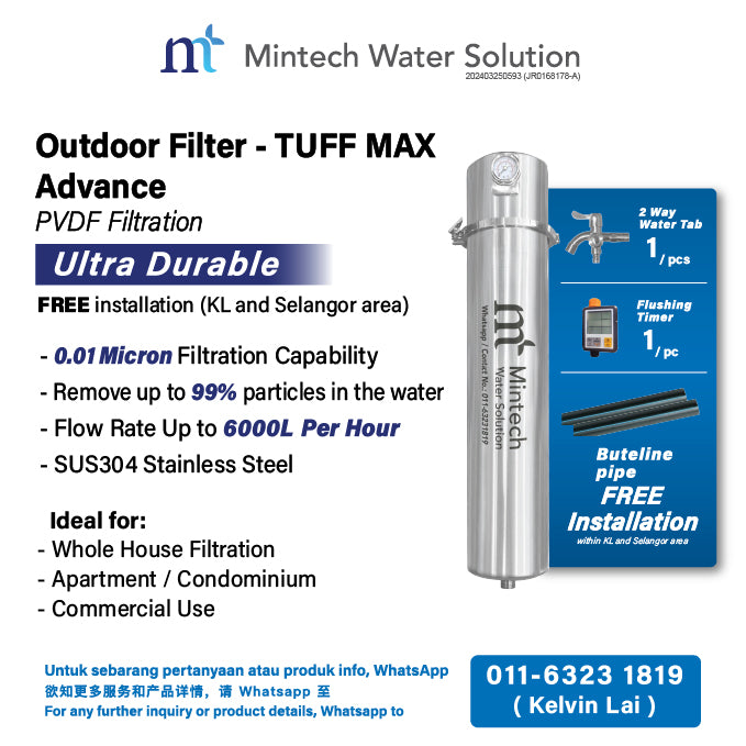 (02) Outdoor Filter TUFF MAX PVDF Membrane Filtration (6000L per hour) [Free installation within KL and Selangor area]